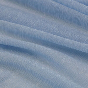 Light Blue Smooth Shiny Poly Knitted Crepe Foil Fabric for Fashion NWKD-7017-1