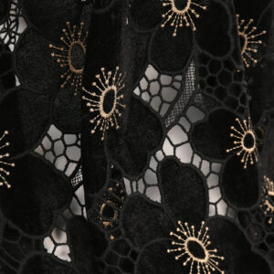 Striking and Graceful Flowers Velvet Black Laser Chemical Plain EMBR Fabric for Garment Chic NEW-P05558
