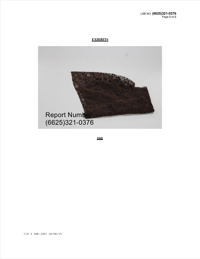 Bureau Veritas test report – ZARA Adult lace fabric – lace fabric image