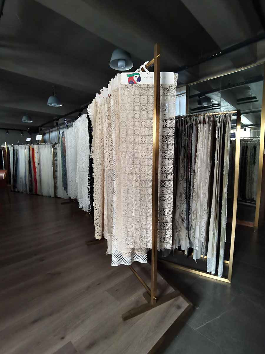 One corner of Showroom of Embroidery Fabric and Sequin Fabric