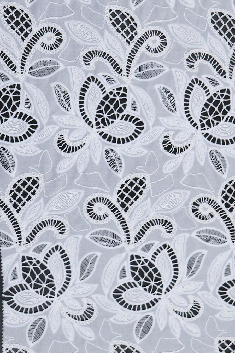 Floral Pattern Cord Embroidery and Laser Cutting Embroidery for NEW-C08625