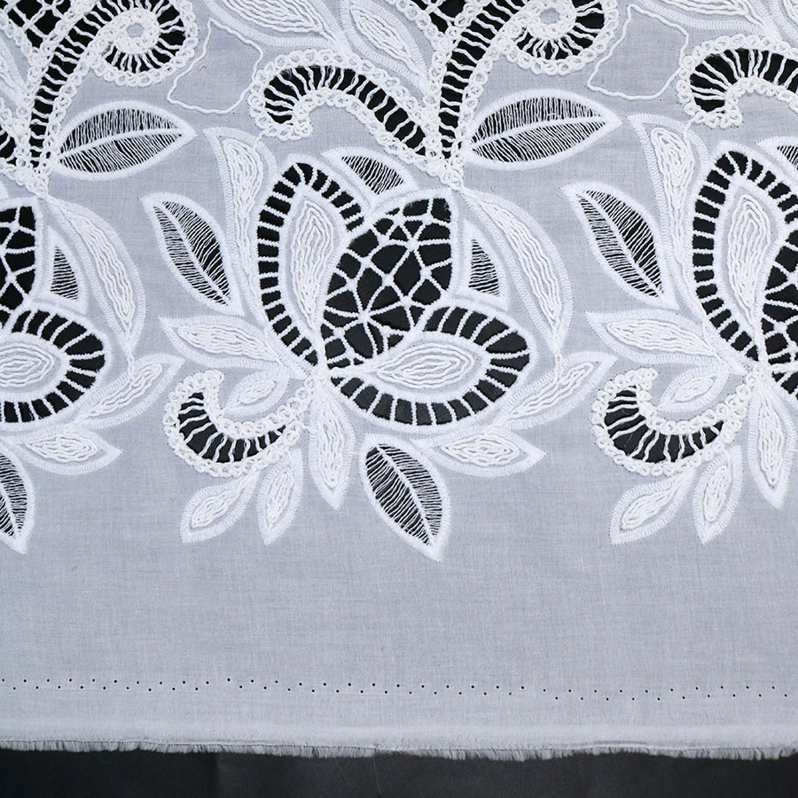 Floral Pattern Cord Embroidery and Laser Cutting Embroidery for NEW-C08625 - Image 4
