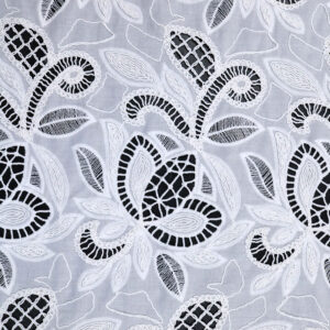 Floral Pattern Cord Embroidery and Laser Cutting Embroidery for NEW-C08625